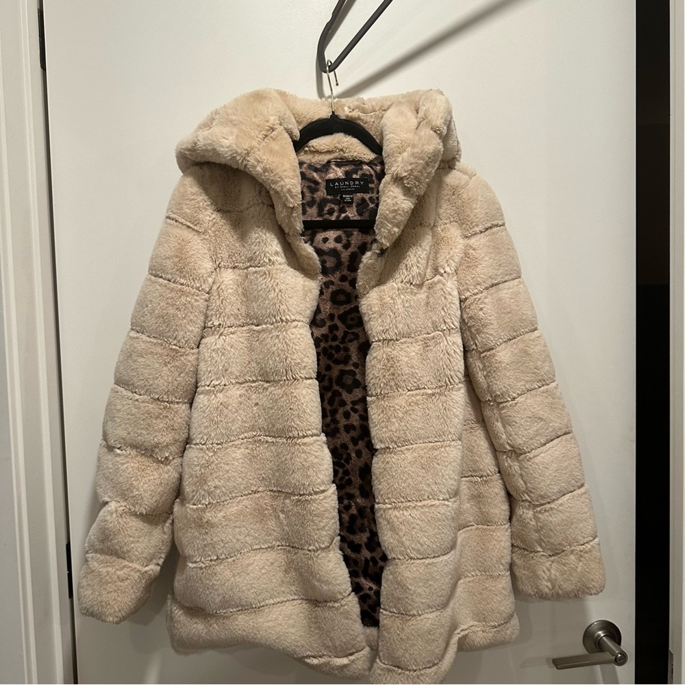 Laundry By Shelli Segal Plush Teddy Jacket in Cream